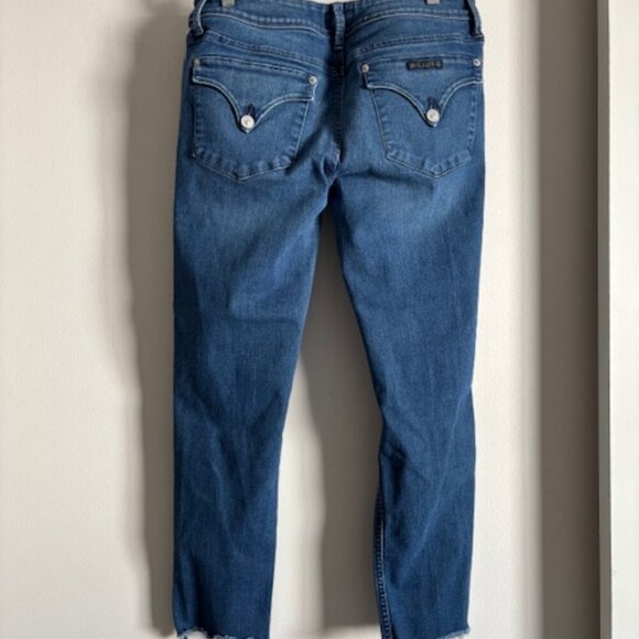 Hudson Collin Crop Distressed Hem Dark Wash Jeans size 30 - Picture 4 of 10